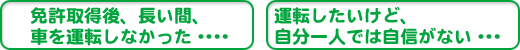 長い間車を運転しなかった、、運転に自信がない・・・。